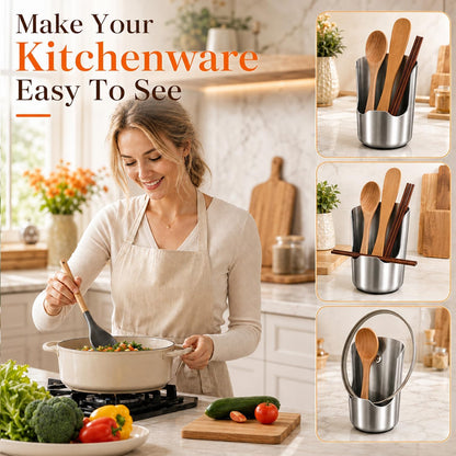 Multi-Functional Stainless Steel Kitchen Utensil Holder