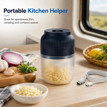 Upgraded Electric Garlic Crusher with Lid & Egg Beater