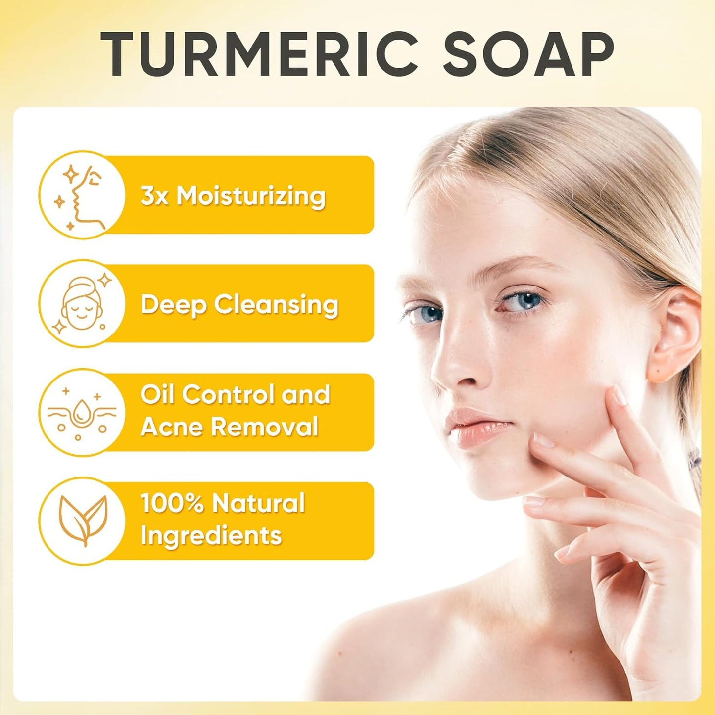 2 Pack Turmeric Soap, 100g Kojic Acid and Turmeric Soap Bar