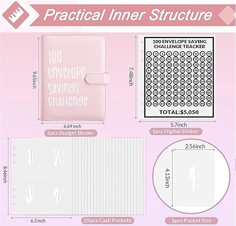 100 Envelopes Money Saving Challenge Budget Book