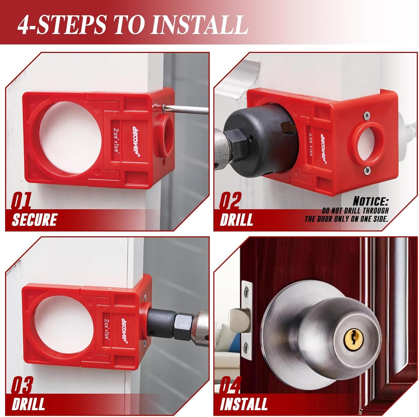 Lock Installation Hole Saw Kit for Wooden Doors