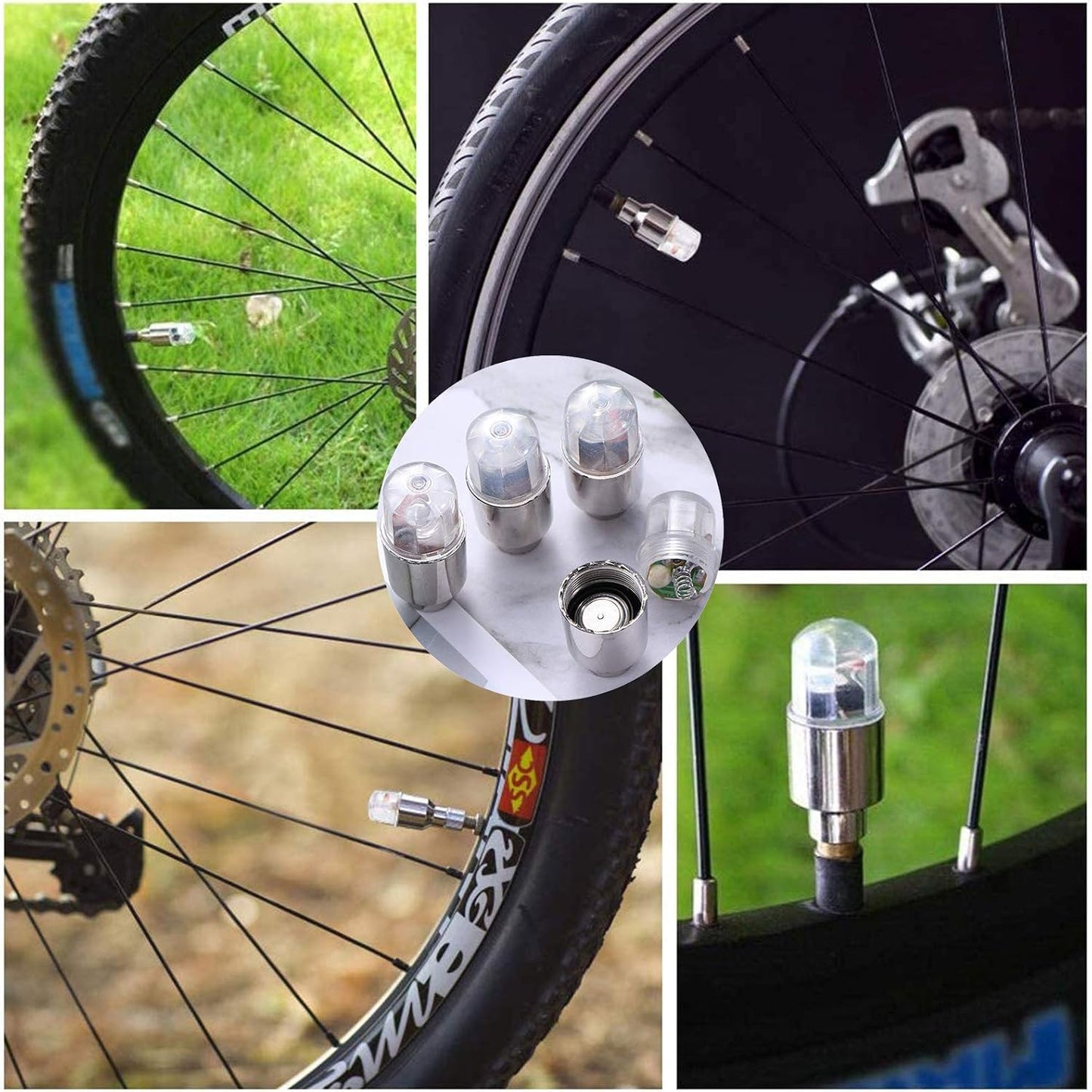 8 Pack LED Valve Stem Caps Lights for Car Tires Wheel