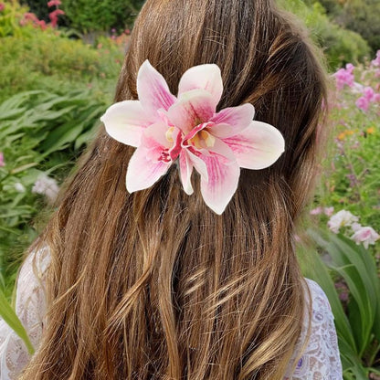 3 Pack Hawaiian Tropical Flower Hair Clips for Women
