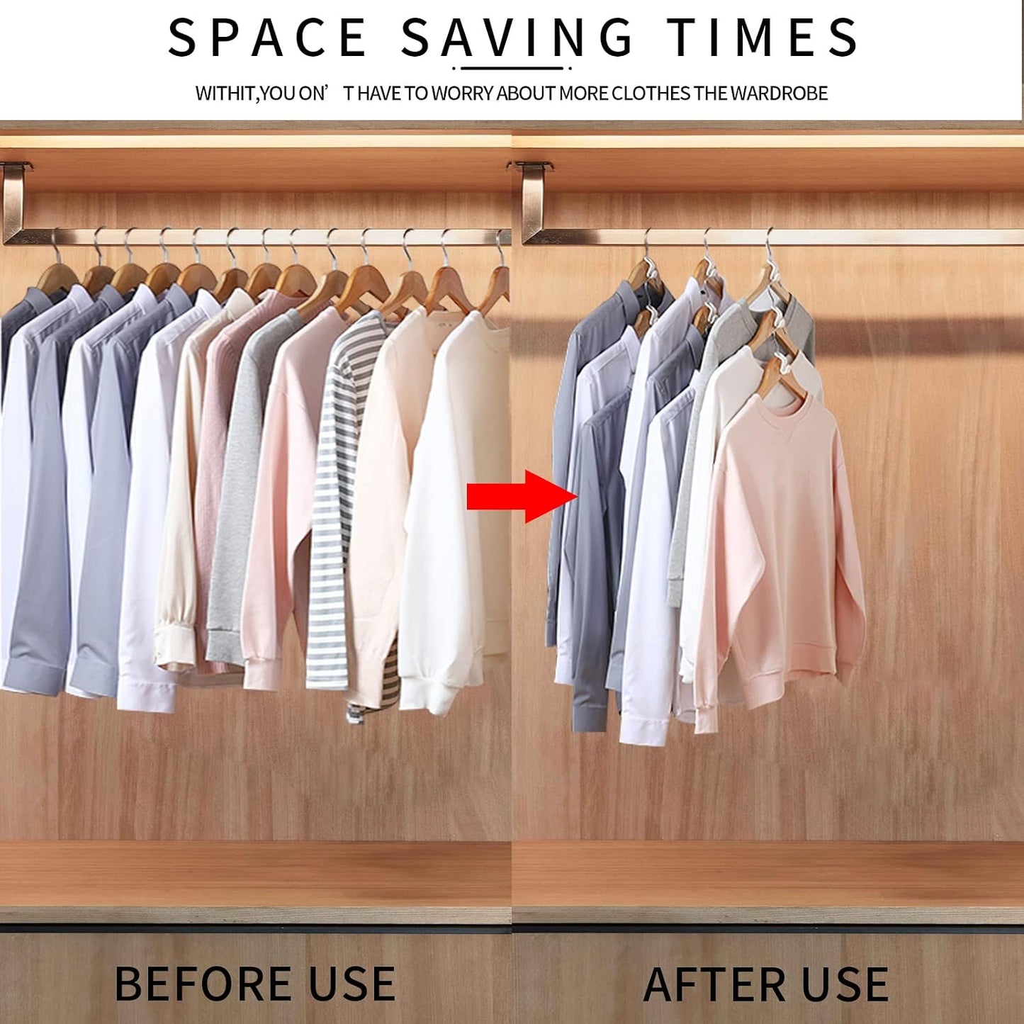 50PCS Clothes Hook Hanger Space Saving Closet Organizer