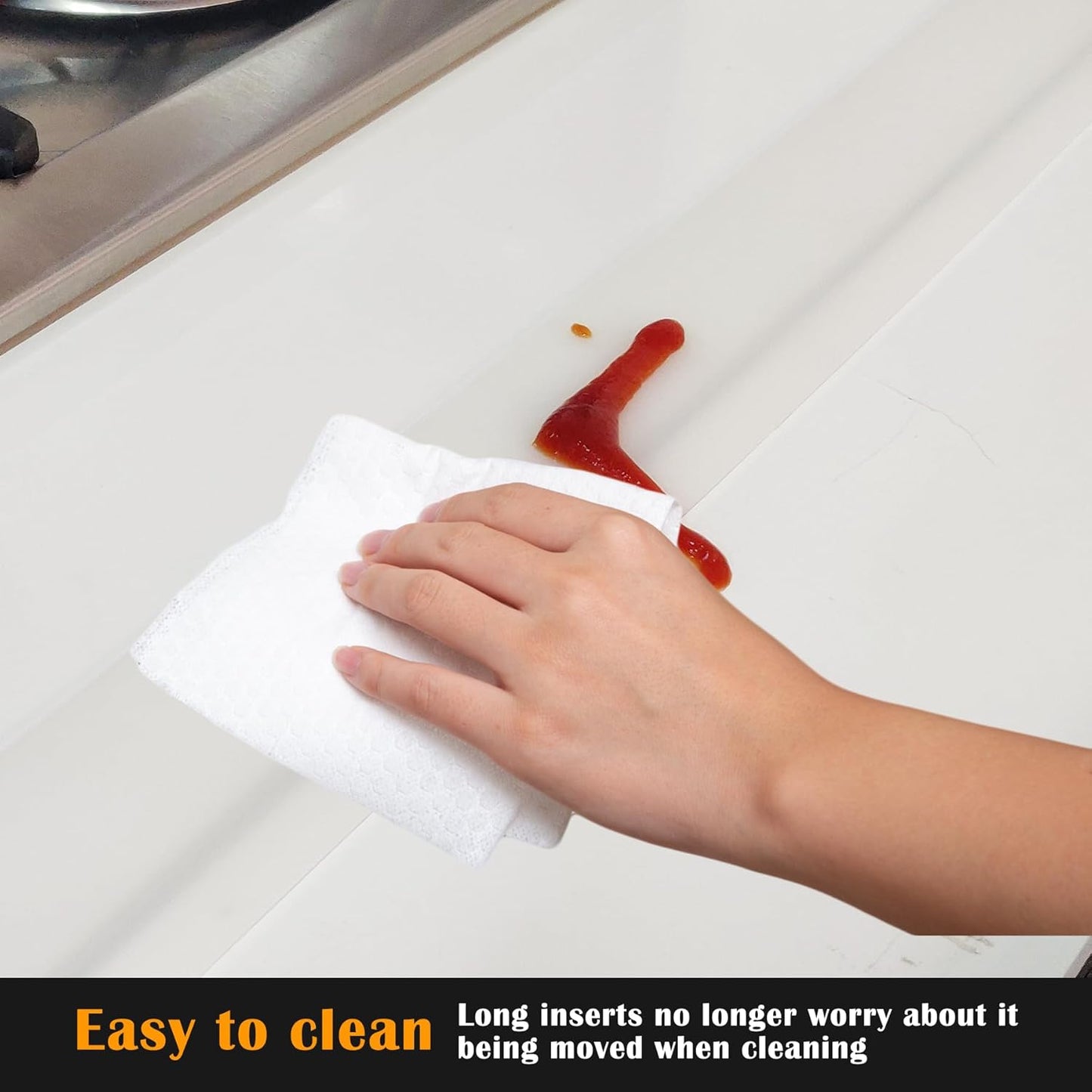 21" Silicone Stove Counter Gap Cover , Easy Clean Gap Filler Sealing Spills