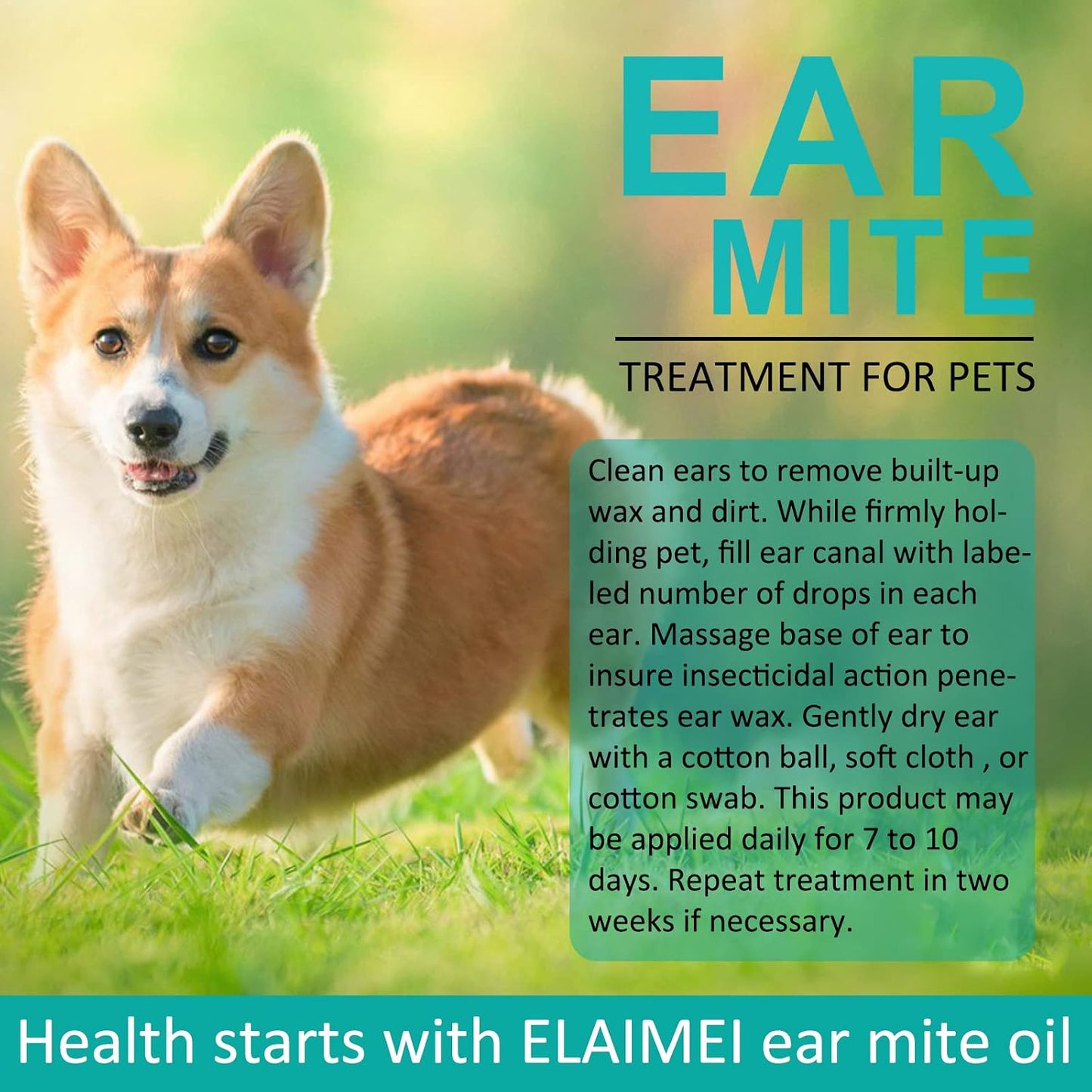 Pet Ear Mites Treatment 2PCS for Dogs & Cats ,Kills on Contact & Soothes Itching