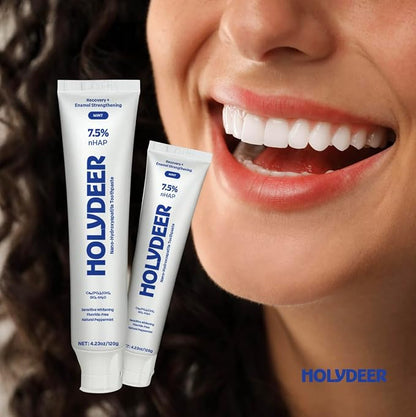 Nano-Hydroxyapatite Toothpaste, Mint, 7.5% nHAP, Fluoride-Free, Sensitive Whitening, Enamel Strengthening
