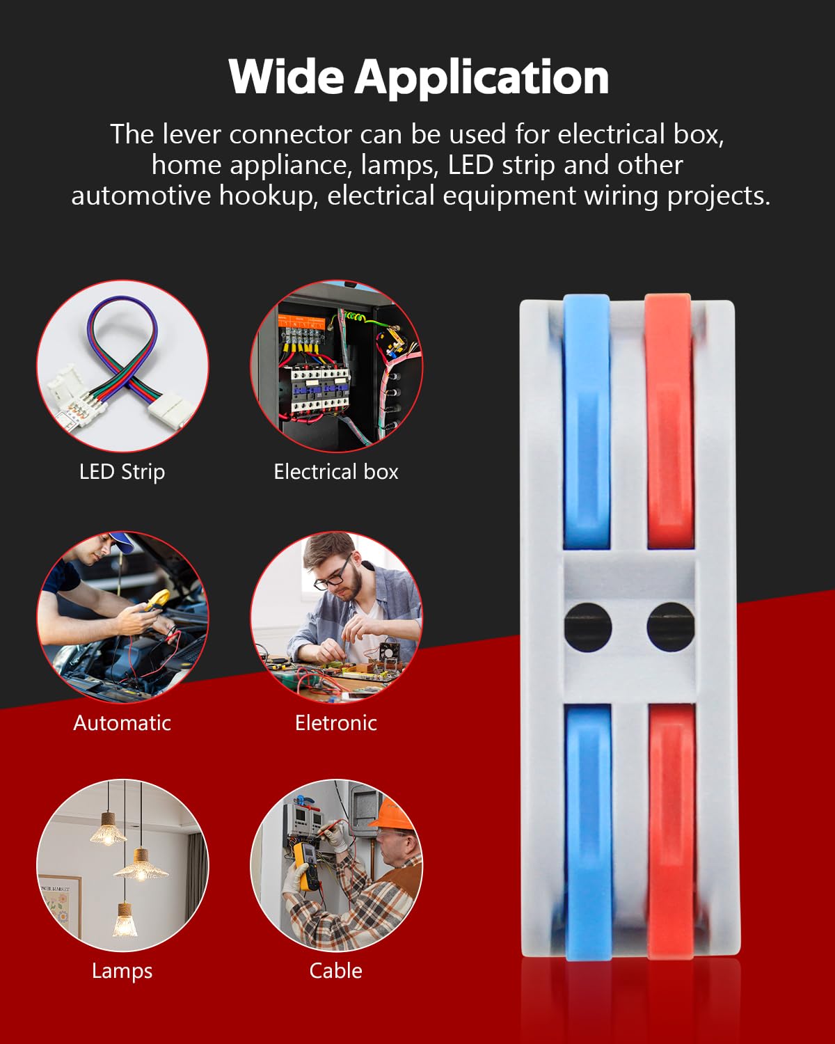 20pcs Electrical Connectors Push in Lever Nut Quick Wire Connector