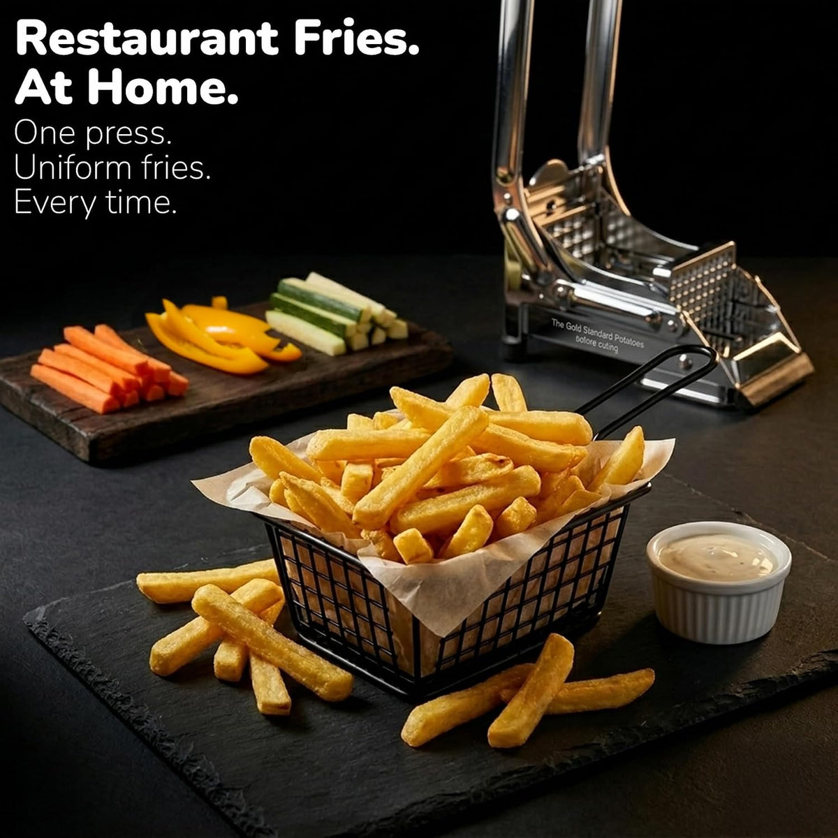 French Fry Cutter, Dishwasher Safe Stainless Steel Potato & Vegetable Slicer