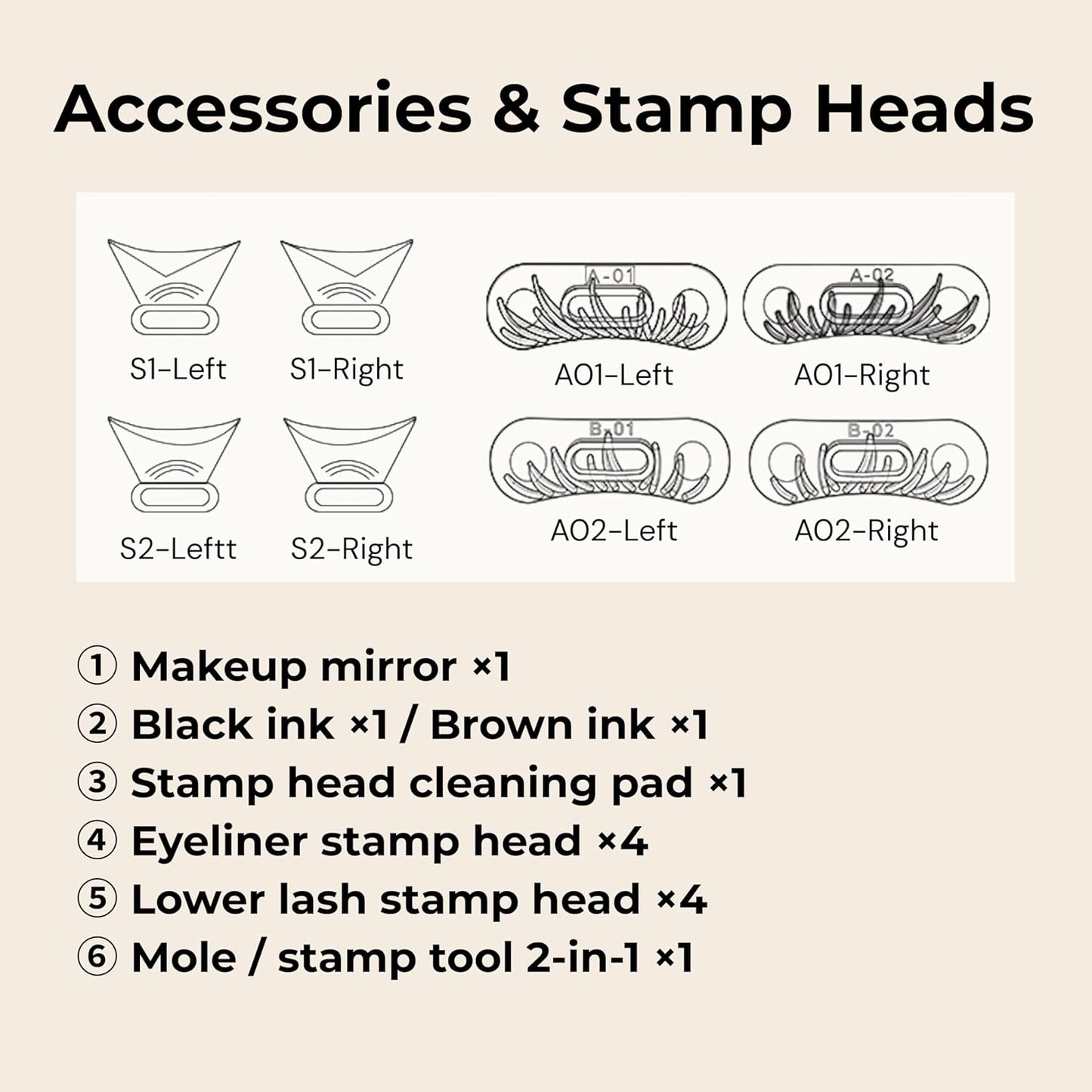 3-in-1 Eyelash & Eyeliner Stamp Kit with Beauty Mark