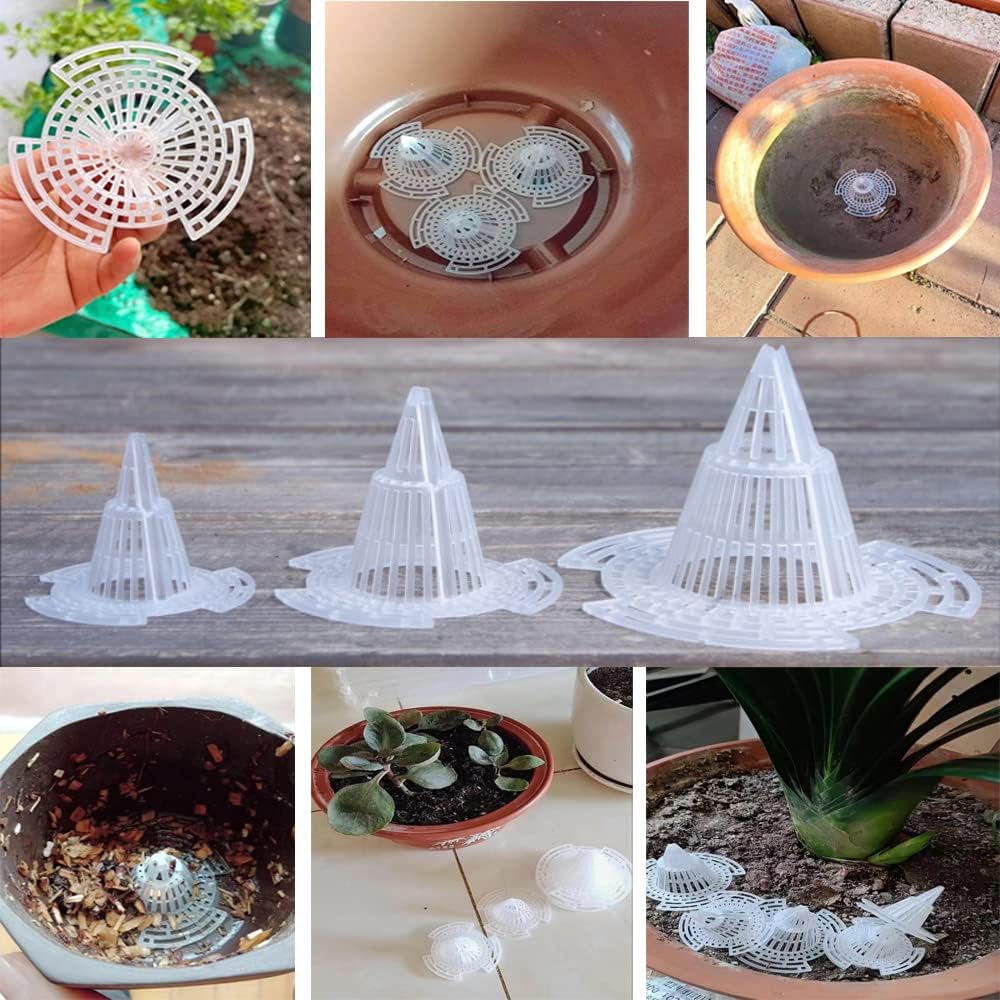 20Pcs Seed Pot Kit Plastic Flower Pot Hole Mesh Pad