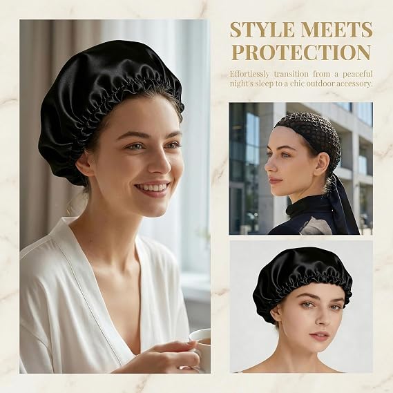 2-in-1 Wrap Cap Bonnet for Silk Press for Women