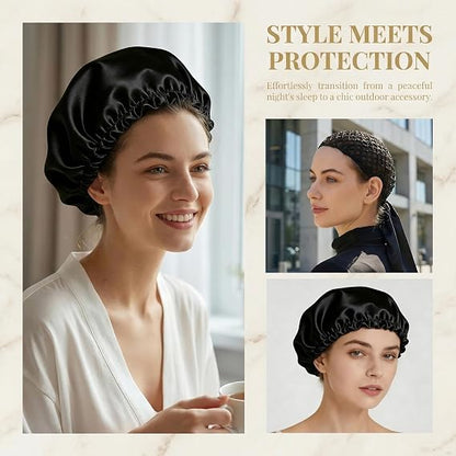 2-in-1 Wrap Cap Bonnet for Silk Press for Women