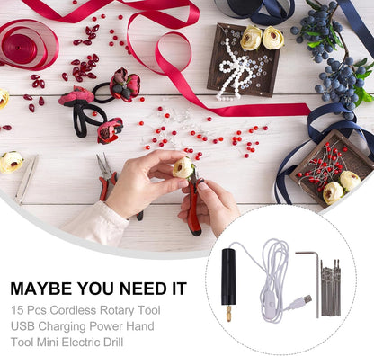 0.7-1.2Mm Micro-Electric Hand Drill Set for Resin,Electric Drill for Jewelry Making Electrical Pin Vise Kit
