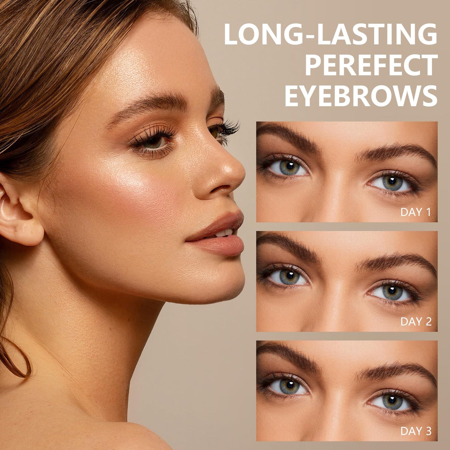 3PCS Easy Peel-Off Eyebrow Gel- QICIY Peel Off Tattoo Eyebrow Eye Brow Tint