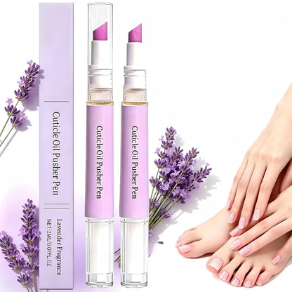 2pcs Nail Care Tool with Ceramic Cuticle Pusher & Moisturizing Oil