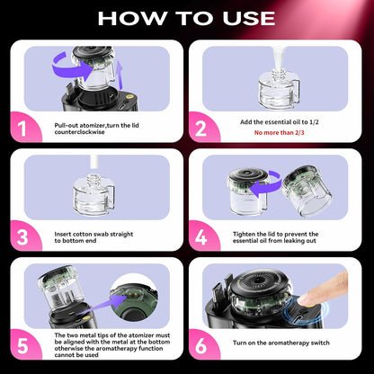 5 in 1 Retractable USB C Car Charger Fast Charge Aromatherapy Starry Sky