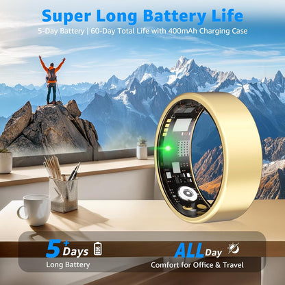 Smart Ring Fitness Tracker for Women Men without Subscription