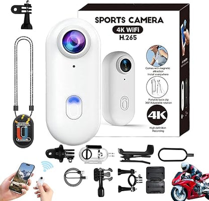 4K Mini Action Body Cam Thumb Sports Camera Hands Free Waterproof