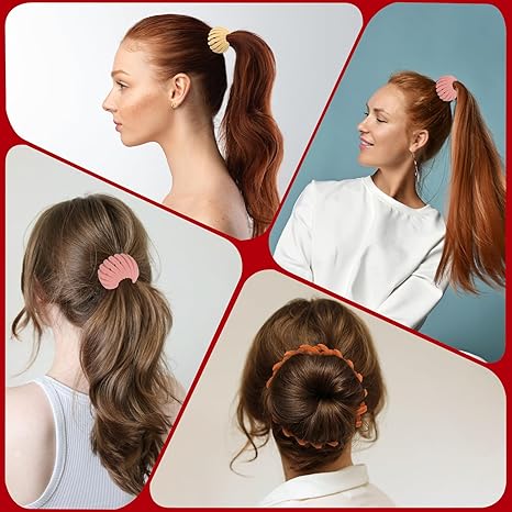 4 Pcs Bird Nest Magic Hair Clip Hairs Maker Flocking Ponytail Holder for Women Girls