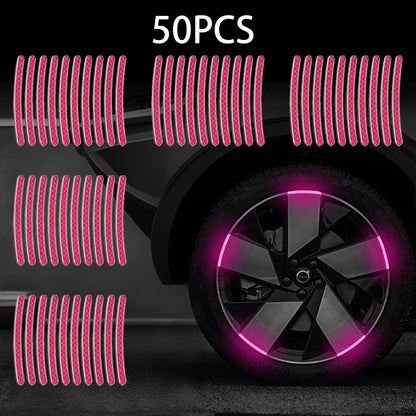 50PCS Fluorescent Reflective Exterior Accessories Decorative Decals Tape