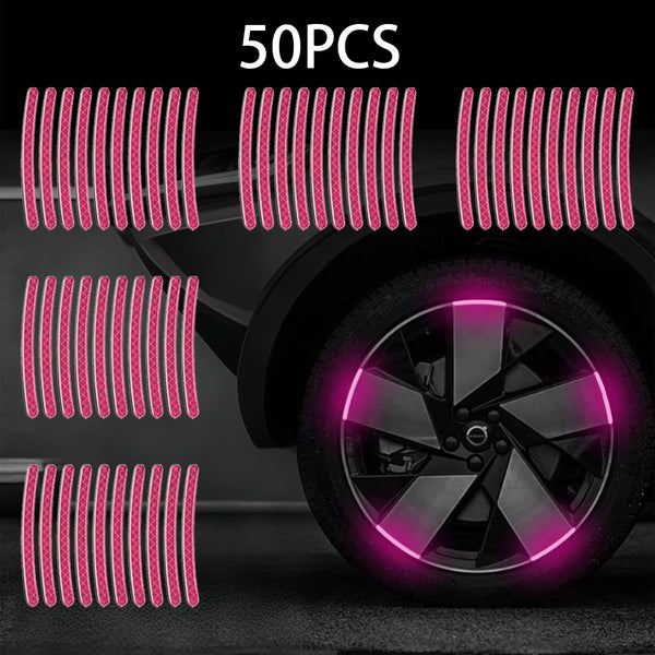 50PCS Fluorescent Reflective Exterior Accessories Decorative Decals Tape