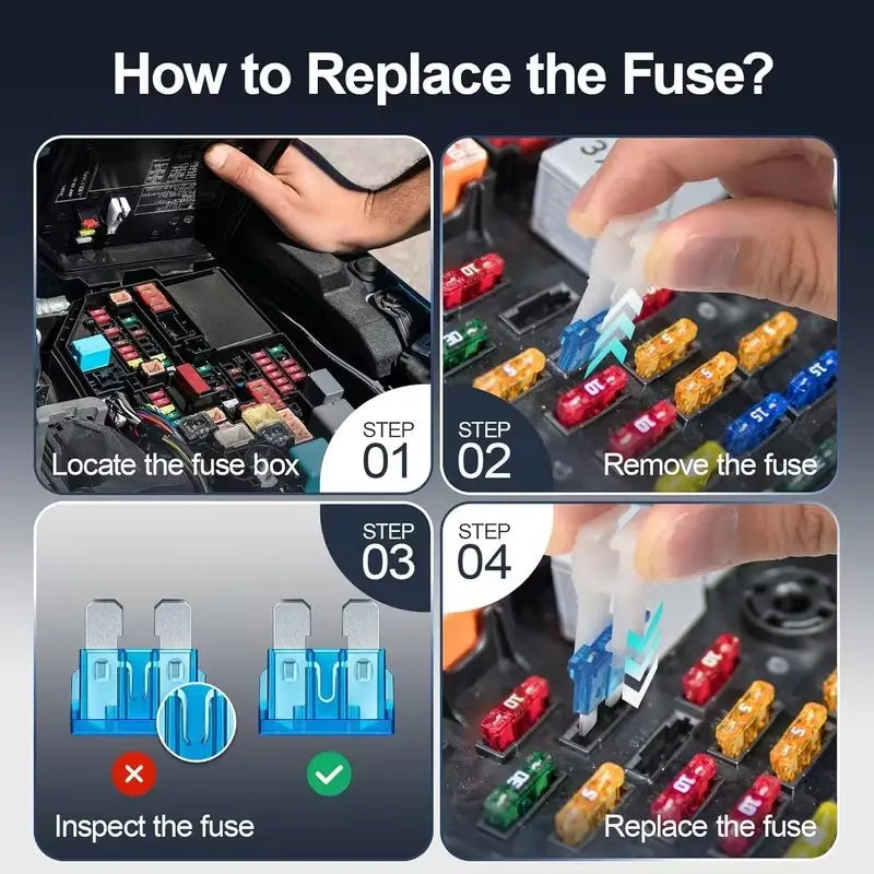 306PCS Car Blade Fuse Assortment Set for Automotive Applications