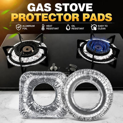 Aluminum Foil Gas Stove Burner Covers — Thickened Square Aluminum Foil Pads