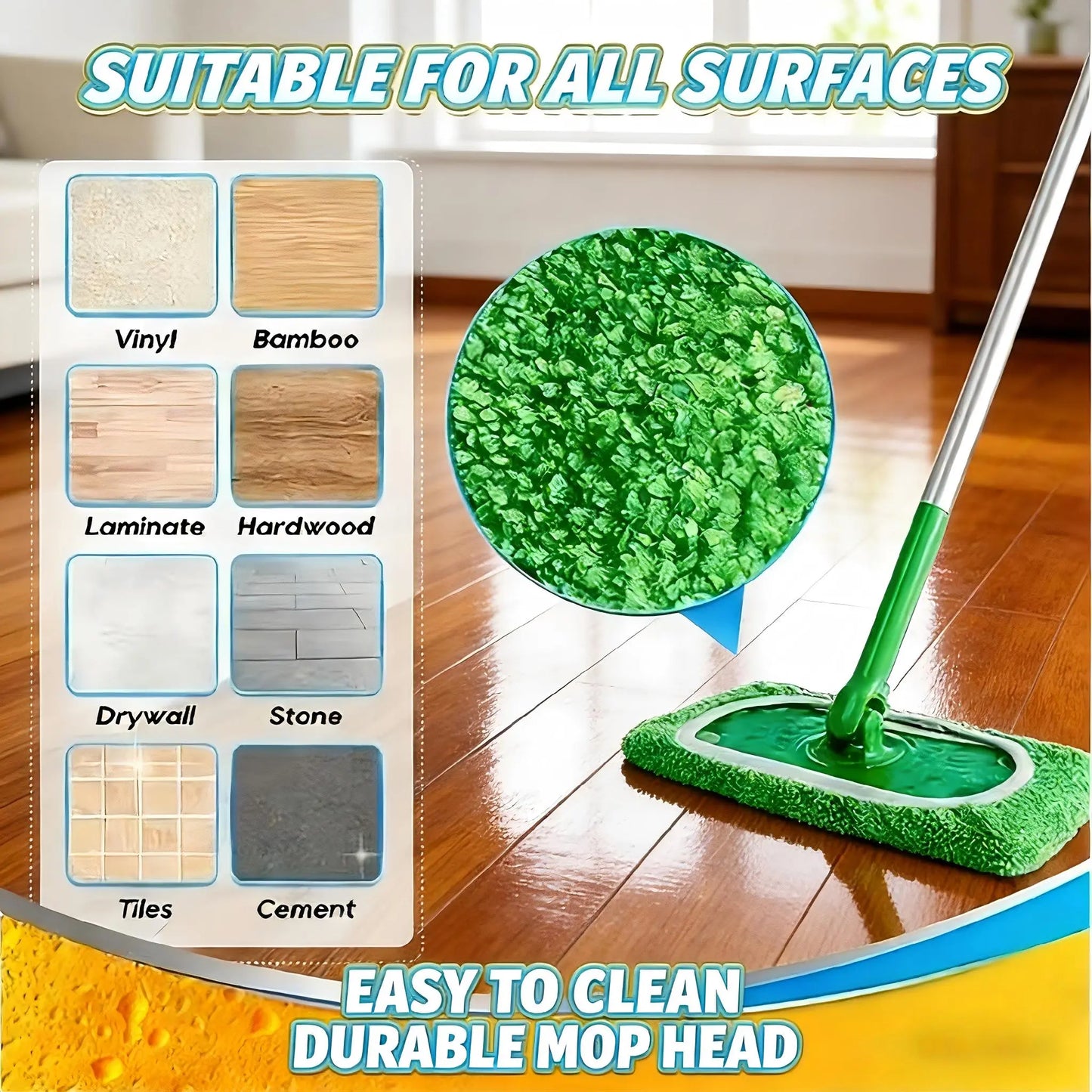 8 Pack Reusable Mop Pads Compatible with Sweeper – Absorbent Washable Microfiber Dry & Wet Cleaning Cloths