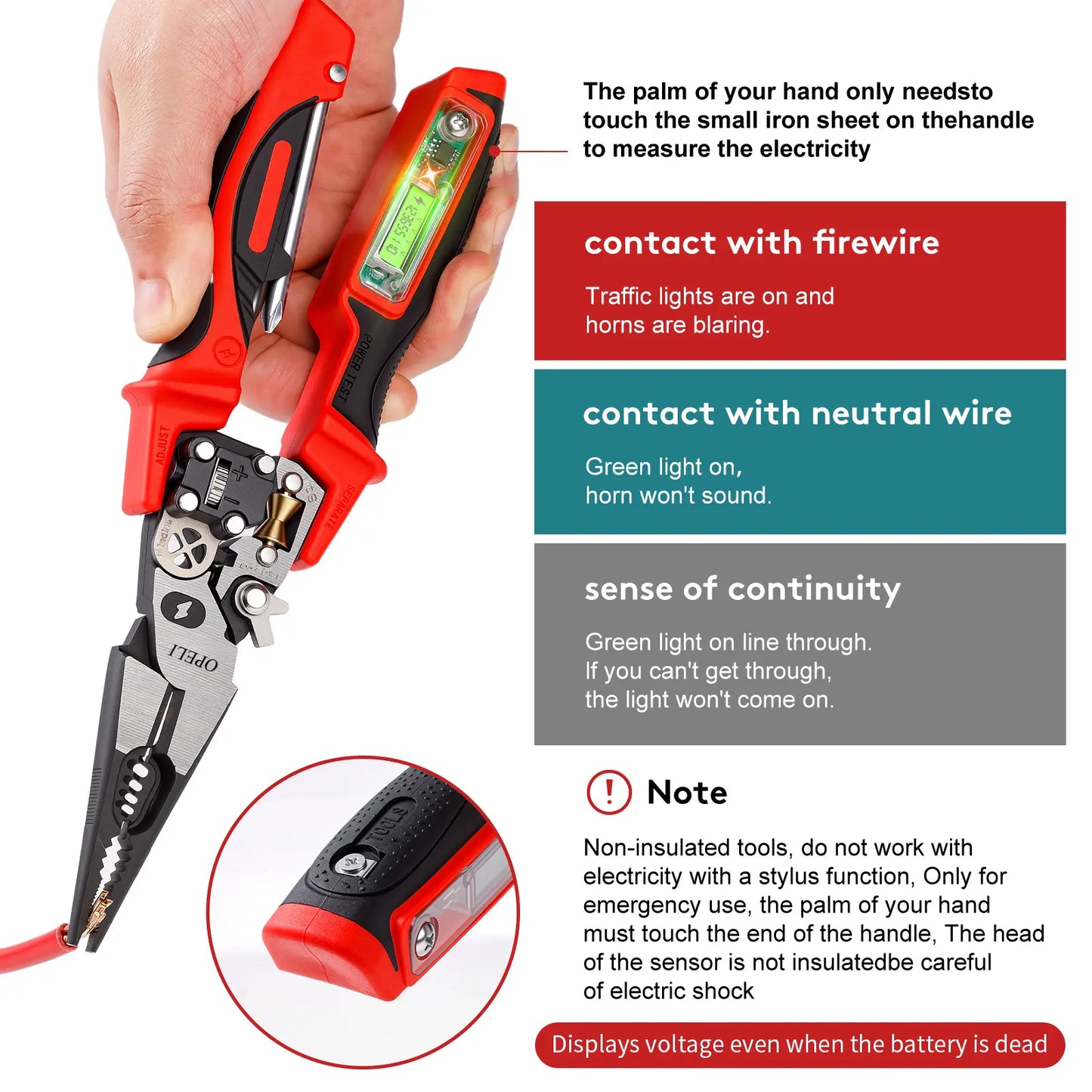 8-in-1 Multi-Function Wire Stripper Pliers Diagonal Cutters