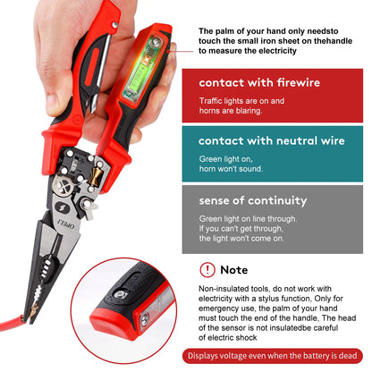 8-in-1 Multi-Function Wire Stripper Pliers Diagonal Cutters