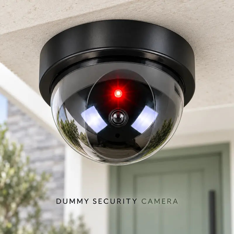 Large Dome Dummy Security Camera with Flashing Red LED