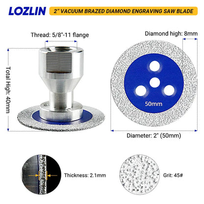 3PCS Diamond Cut-Off Wheels w/ Flange - Multi-Material Cutting/Engraving Disc for Tile