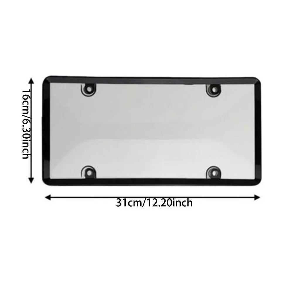 License Plate Covers 2 Pcs Plastic Protective Shield With Screws Caps For Standard Car