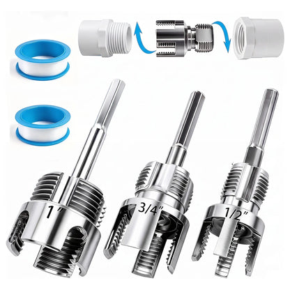 3 Pcs Integrated Internal & External Pipe Threading Tool