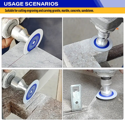 3PCS Diamond Cut-Off Wheels w/ Flange - Multi-Material Cutting/Engraving Disc for Tile