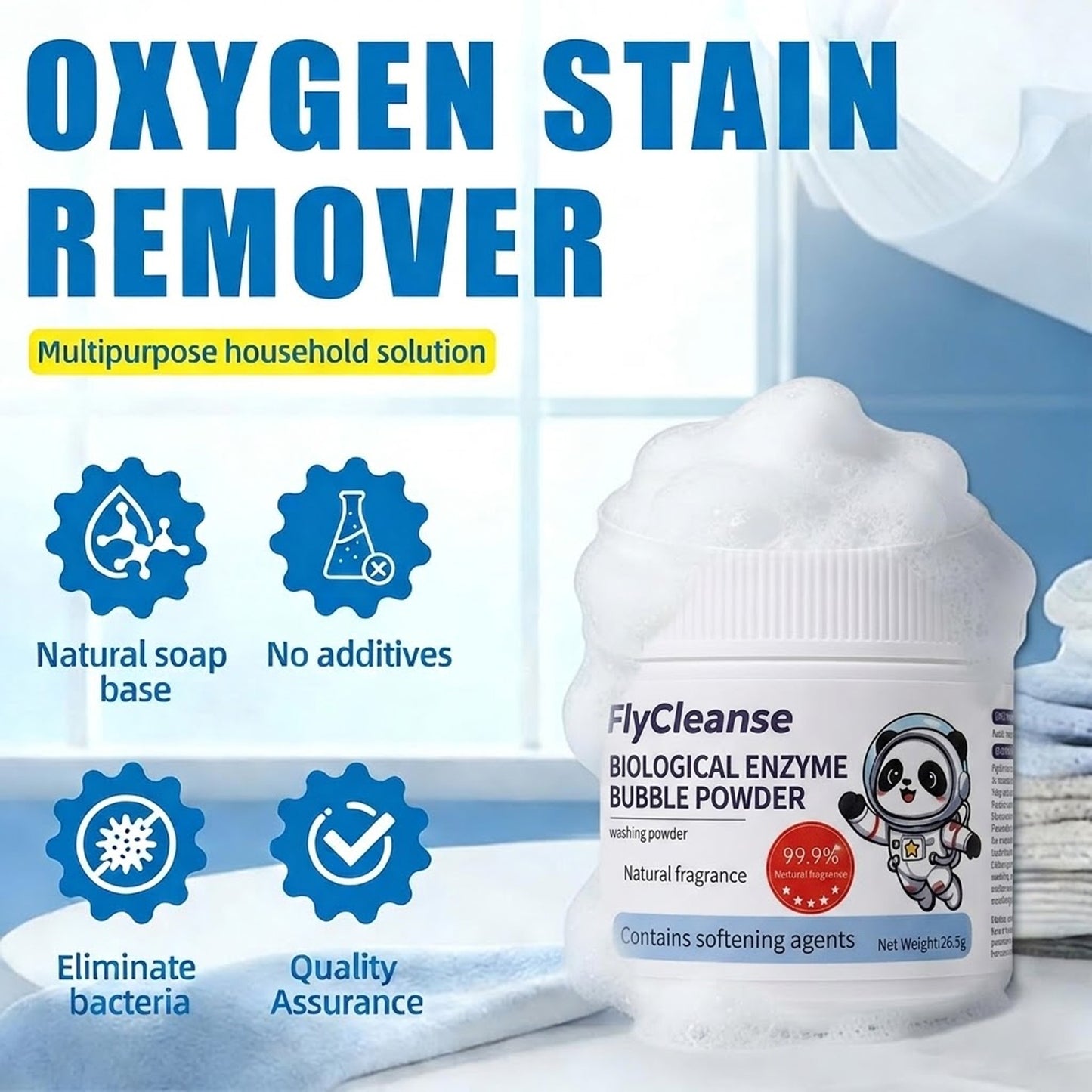 Bio-enzyme Bubble Powder Stain Remover Laundry Detergent
