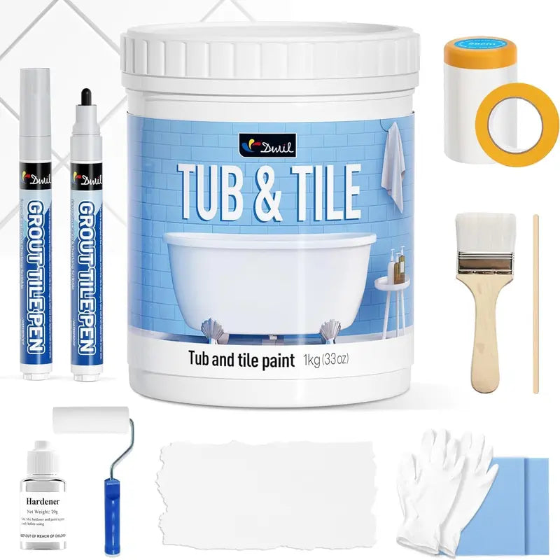 Tub and Tile Paint Refinishing Kit with Hardener