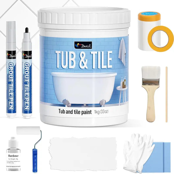 Tub and Tile Paint Refinishing Kit with Hardener