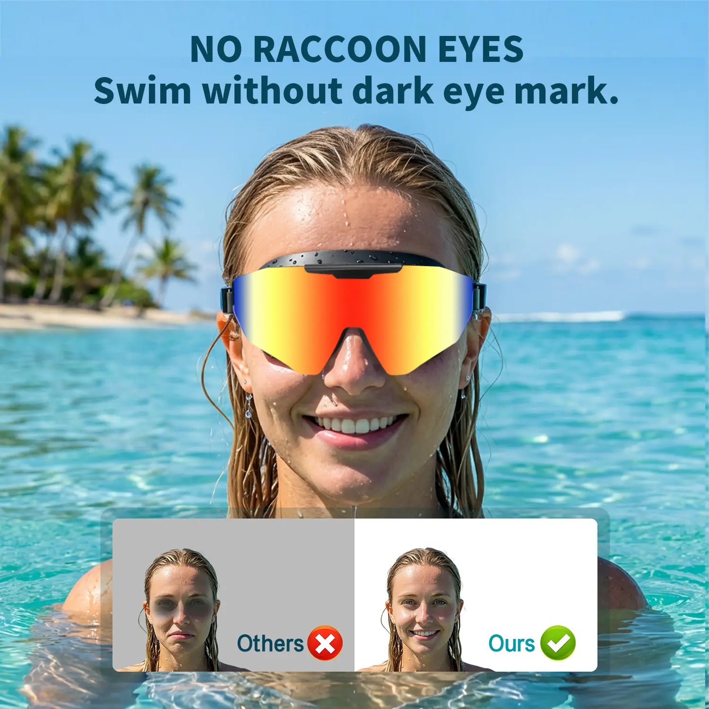 Anti-fog UV Protection No Leak 180° Wide View Clear Vision Pool Goggles