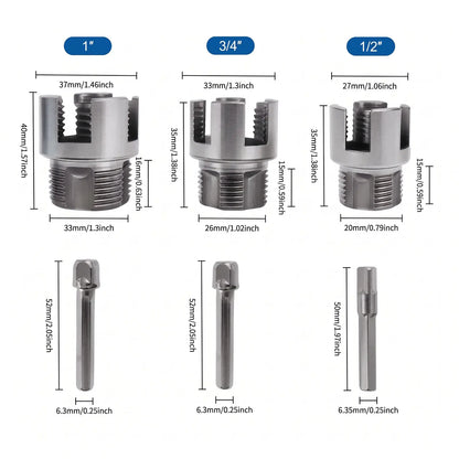 3 Pcs Integrated Internal & External Pipe Threading Tool