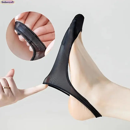 Lady's 8-Pair Basic Lightweight Minimalist No-Show Slingback Socks