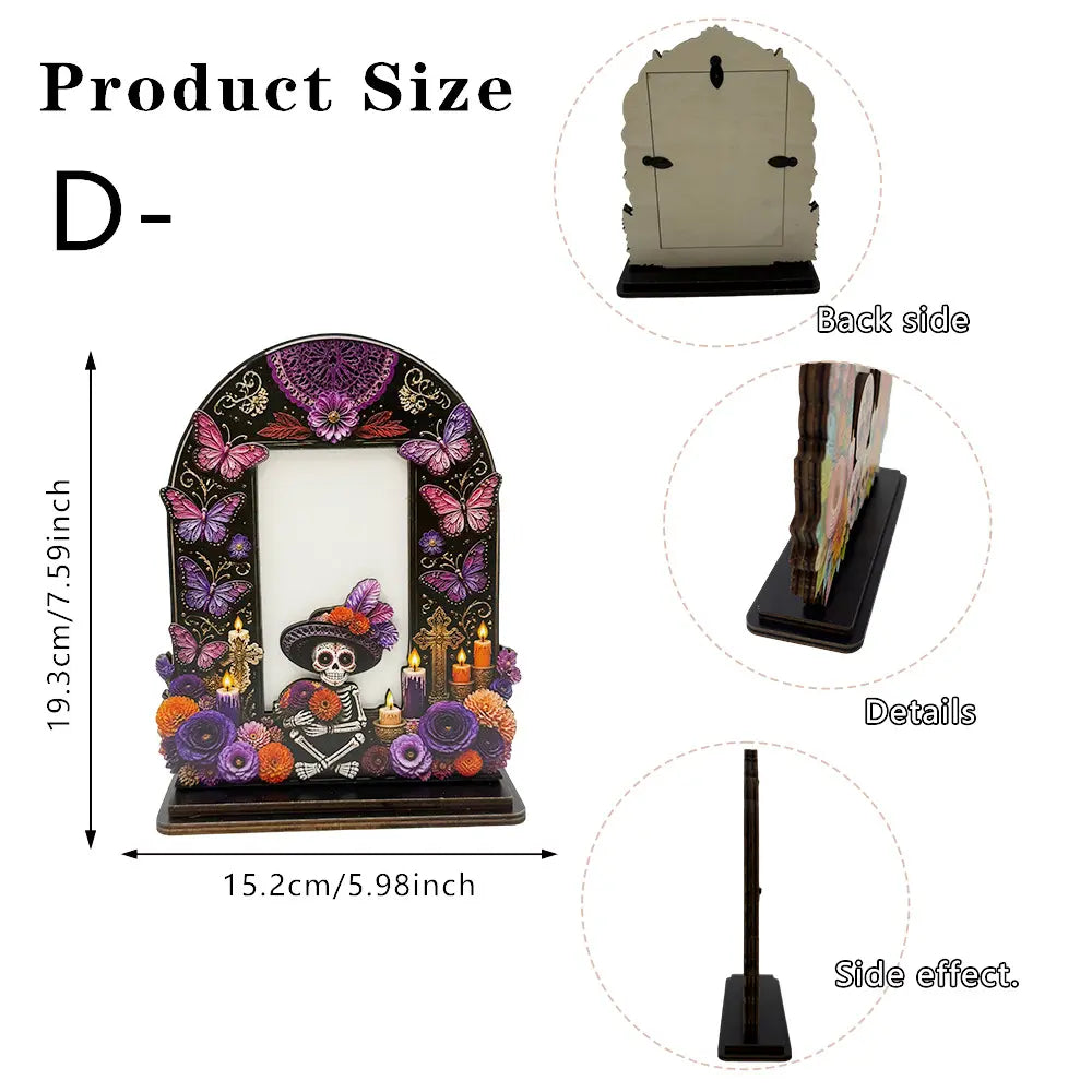 Traditional Day of the Dead Wooden Photo Frame Decor