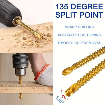 Titanium-Plated High-Speed Steel Drill Bits Set Metalworking & Wood Drilling