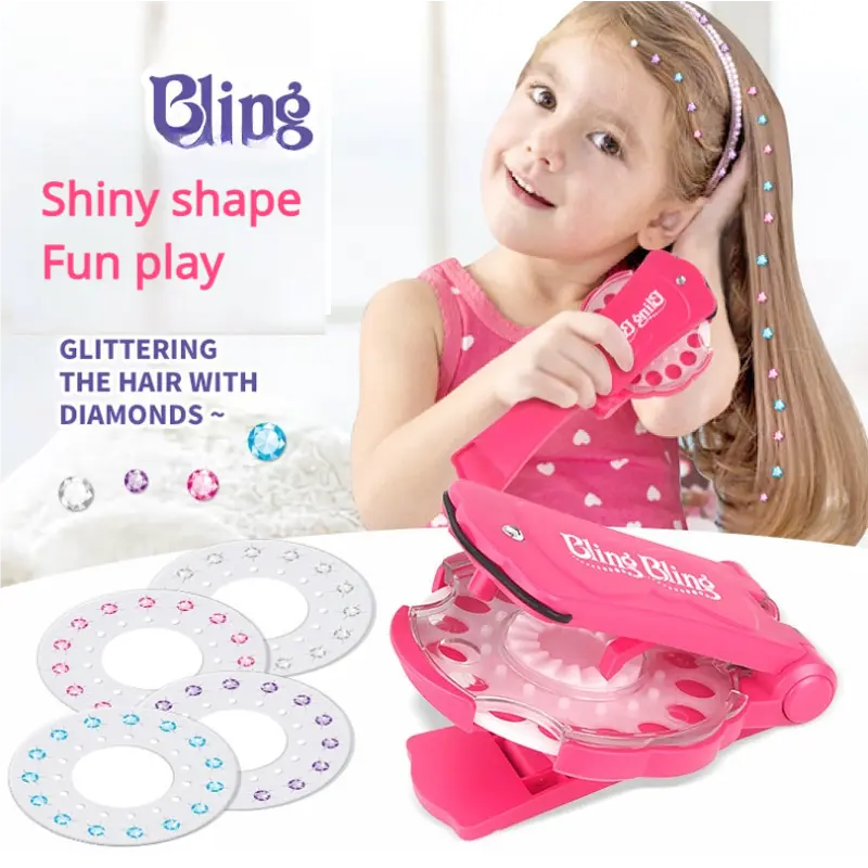 No-Heat Hair Gem Stamper (360 Glitter Diamonds) - DIY Bling Styling Tool for Girls
