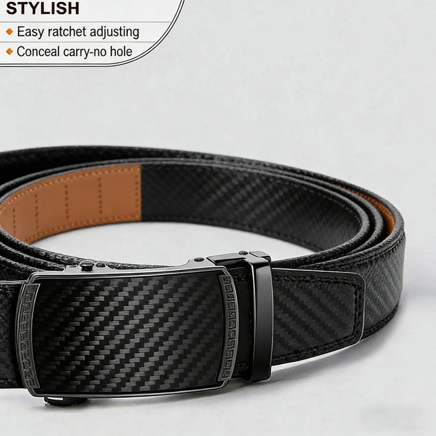 Men's Belt Leather Ratchet Belt for Men Dress Casual