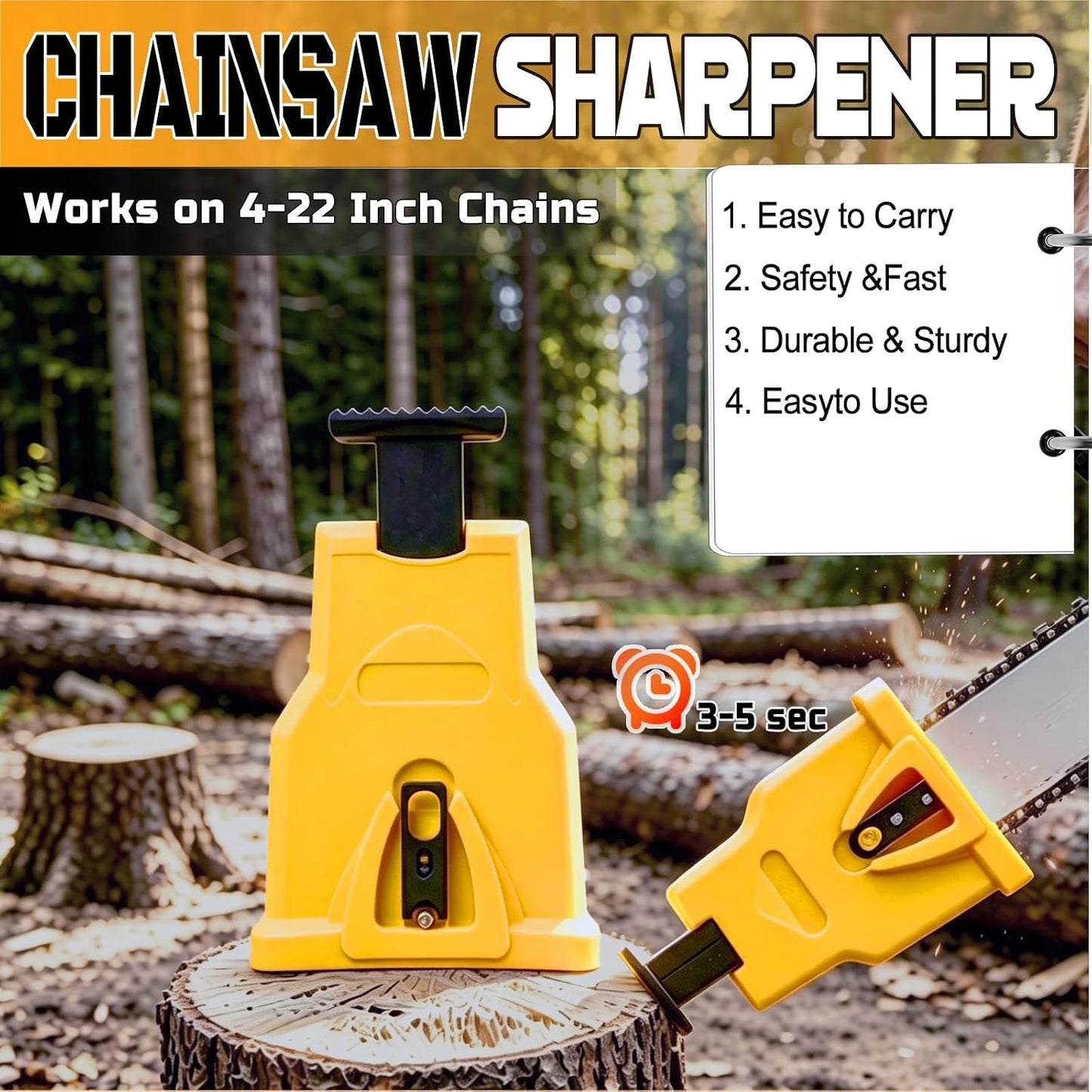 Chainsaw Sharpener Universal for 12''-22'' Chain Saw Sharpener Tool