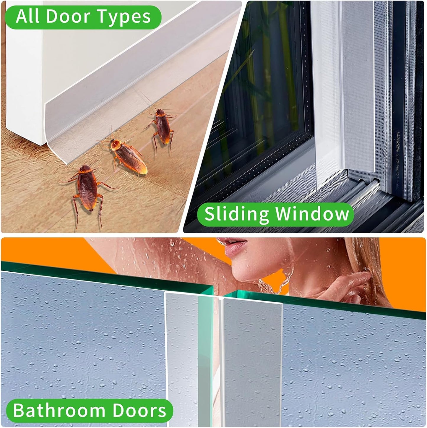 3 Pack Weather Stripping Door Bottom Seal Strip
