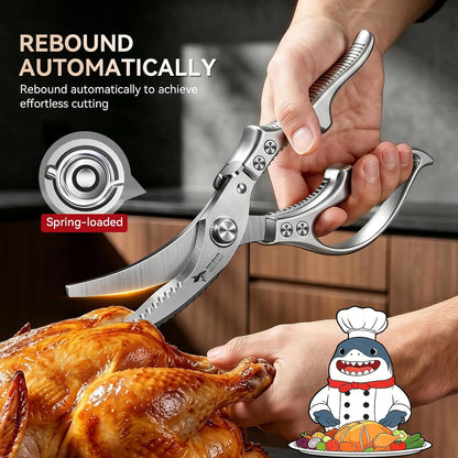 Heavy Duty Poultry Shears Kitchen Scissors for Chicken, Meat Cutting, Turkey, Fish, Vegetables