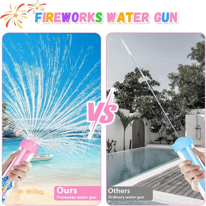 2PCS Creativity Fireworks Water Gun, Sprays Water Like Fireworks, Squirt Gun for Kids